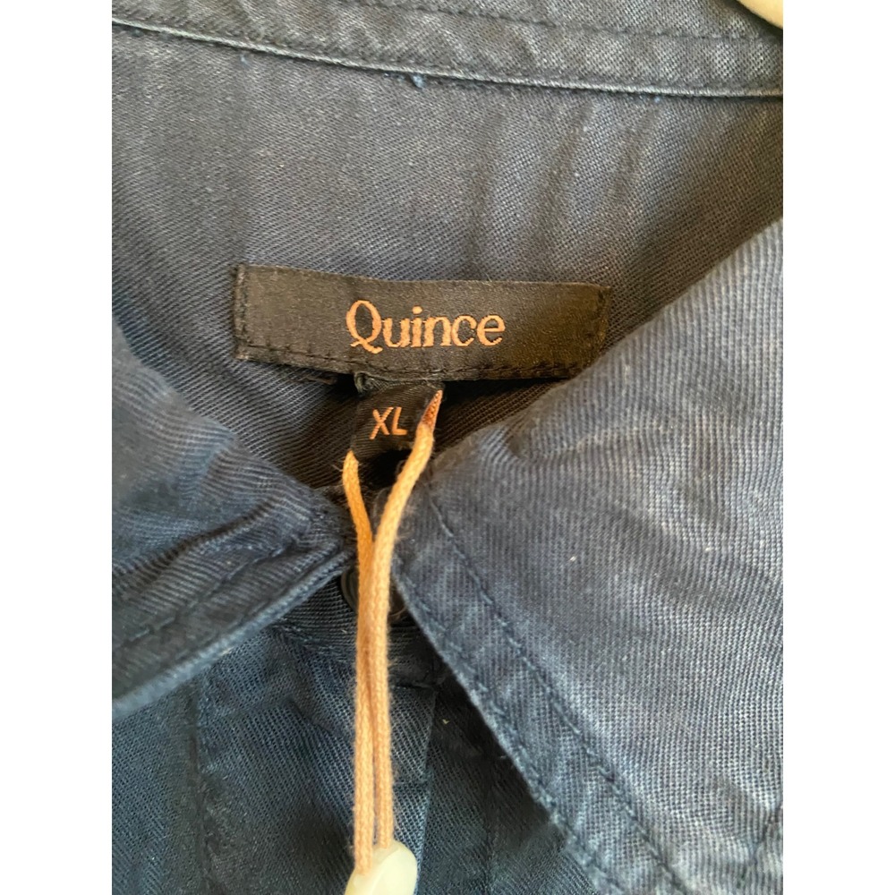 Quince Vintage Wash Tencel Utility Shirt Midnight Blue XL SCP001 Button Down - Picture 3 of 9
